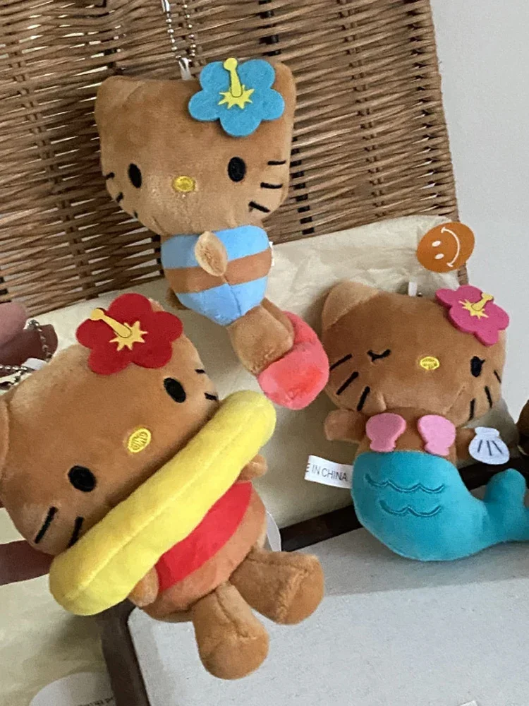 Miniso kawaii anime dos desenhos animados sereia prancha de surf brinquedos mochila pingente charme acessórios de moda chaveiro presentes de aniversário da menina