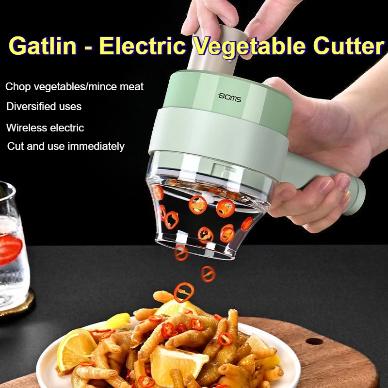 

Kitchen Goods Electric Vegetable Cutter Portable Set Food Slicer Chopper Wireless Machine for Pepper Garlic Onion Celery Meat