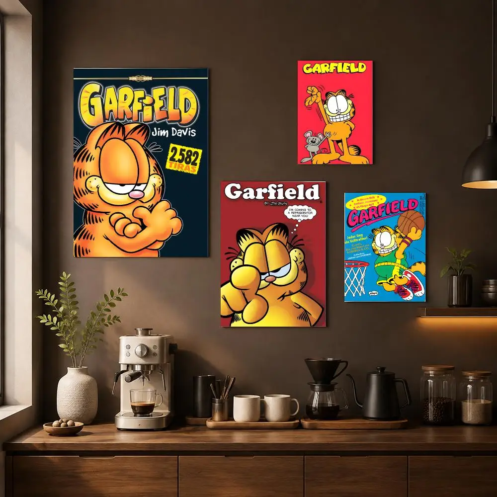 A-G-Garfields C-Cat Poster Waterproof Wall Art Sticker For Home Living Room Bedroom Bar Vintage Decor High Quality Print Gift