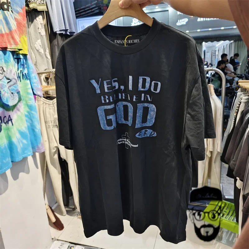 ERD T-shirt, melancholic second-generation rich man believes in God, slogan printed casual loose men and women top