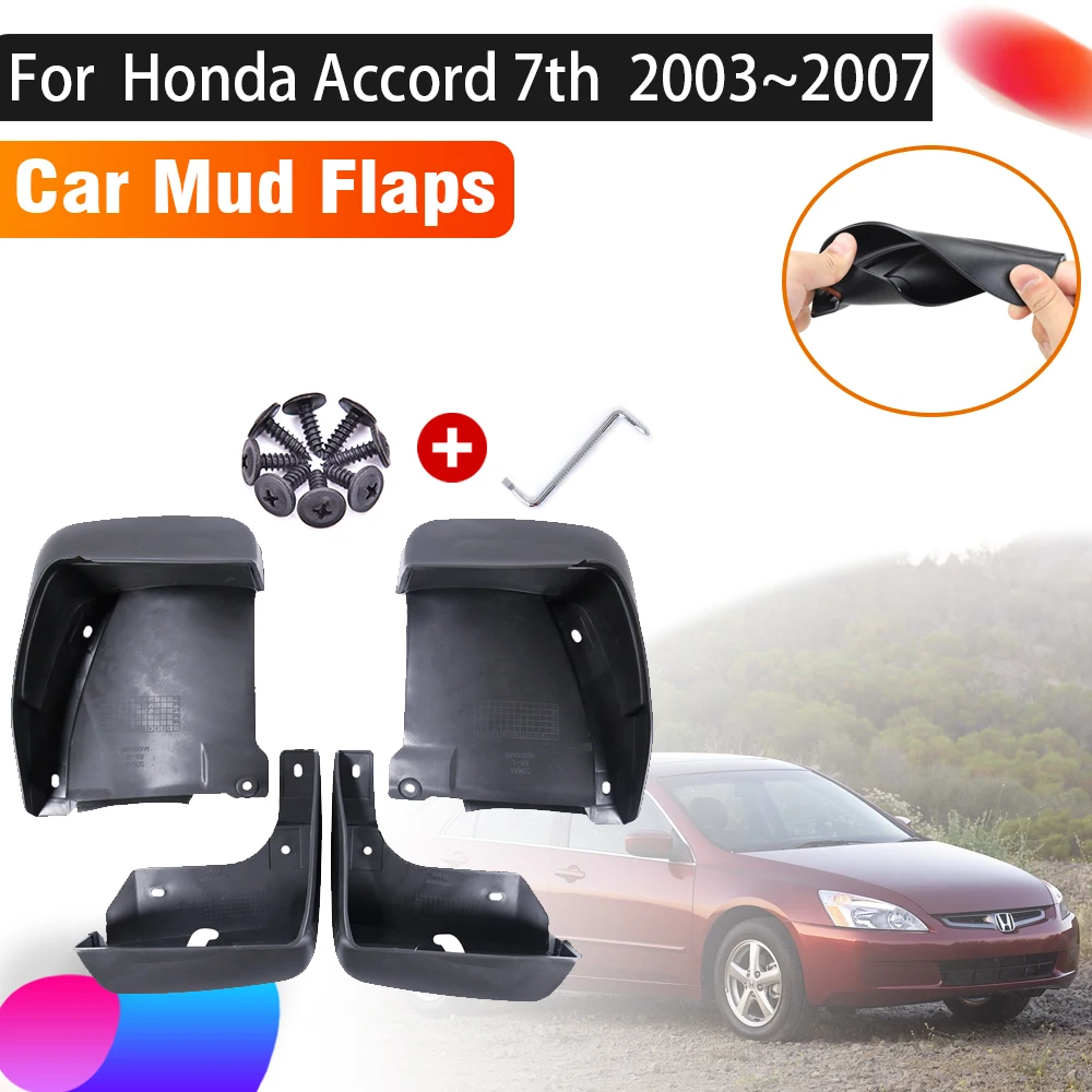 

4PCS Car Anti-splash Mudguards For Honda Accord 7th 7 Gen 2003 ~ 2007 Auto Splash Guard Front Rear Fenders Mud Flaps Accessories