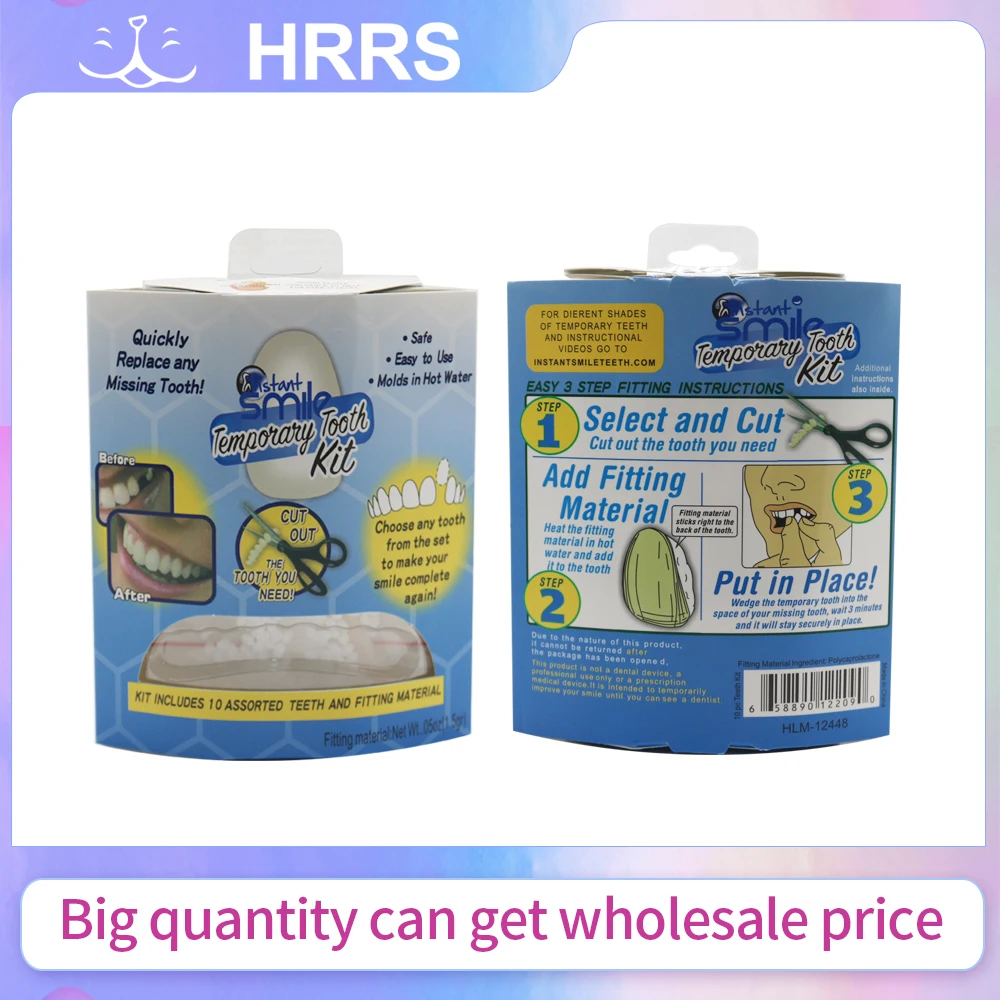HRRS Solid High Quality False Teeth Beauty Veneers Temporary Dental Stickers Missing Replacement Cosmetic Denture
