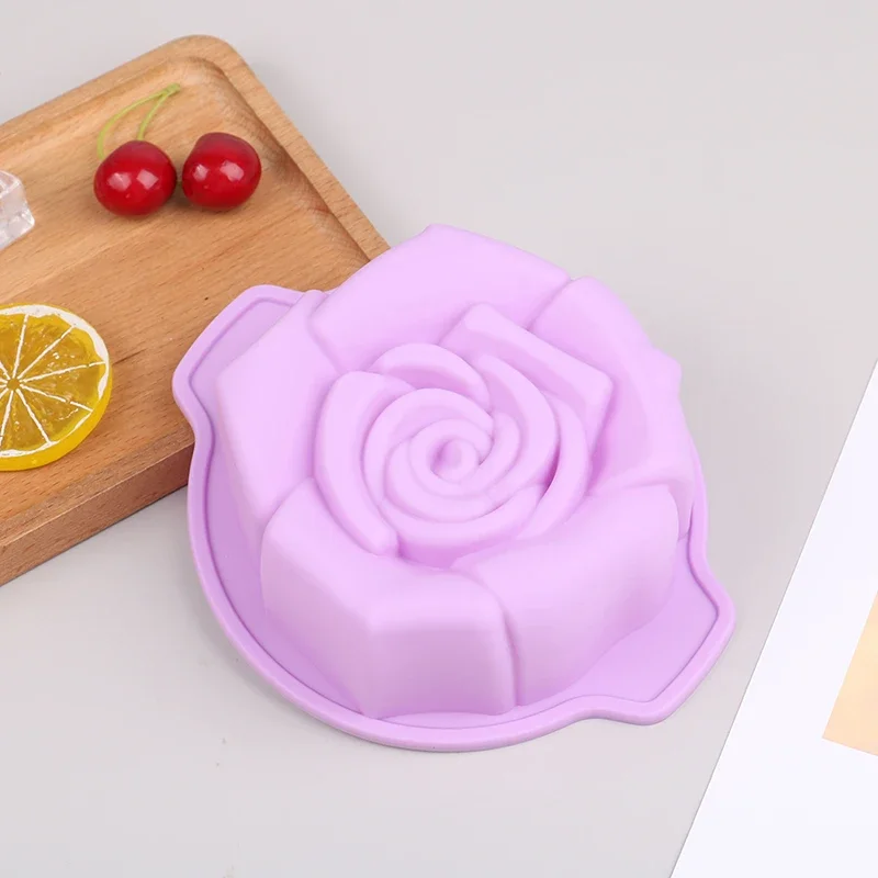 1Pc Silicone 3D Big Rose Flower Baking Pan Muffin Cupcake Mold Kitchen Baking Pastry Cupcake Decorating Tools