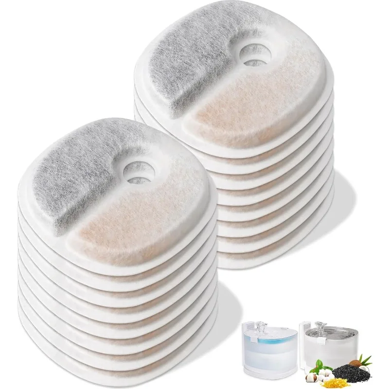 Replacement Refill Filters for E1 / E1+ 2L 67oz Pumpless Cat Water Fountain Multi‑Layer Pet Water Filter Cartridge