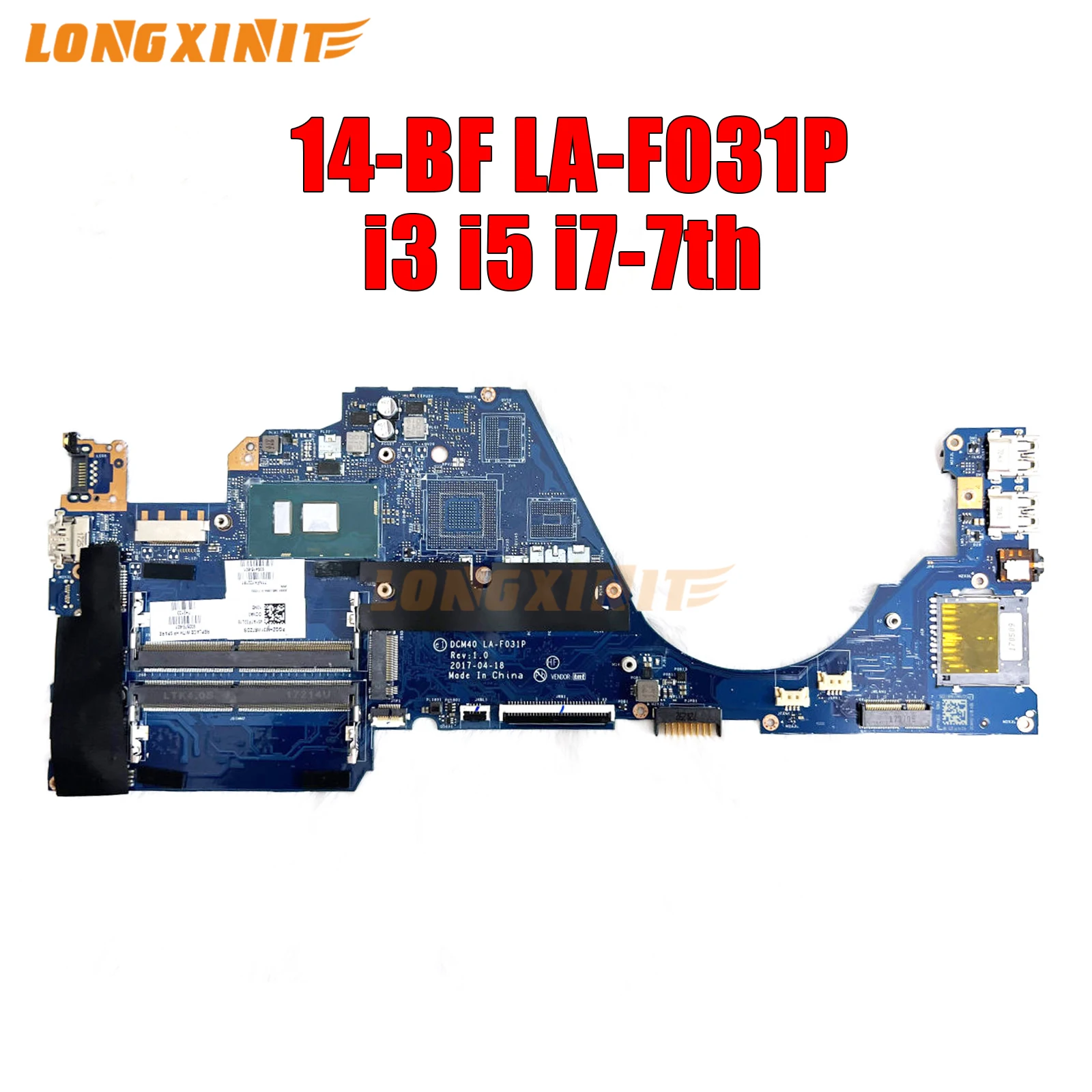 

LA-F031P для HP 14-BF 14-bf058TX TPN-C131 материнская плата DDR4 UMA с I3-7100U I7-7500U CPU 930575-601 тест ОК