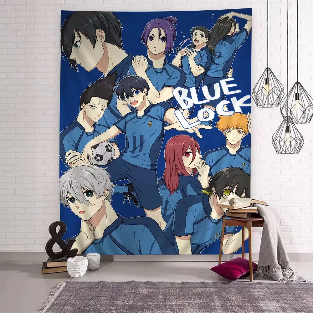 Tapiz con estampado de cerradura azul de Anime, tapiz bohemio para colgar en la pared de salón, tela de fondo Hippie, manta para sofá, decoración, regalo
