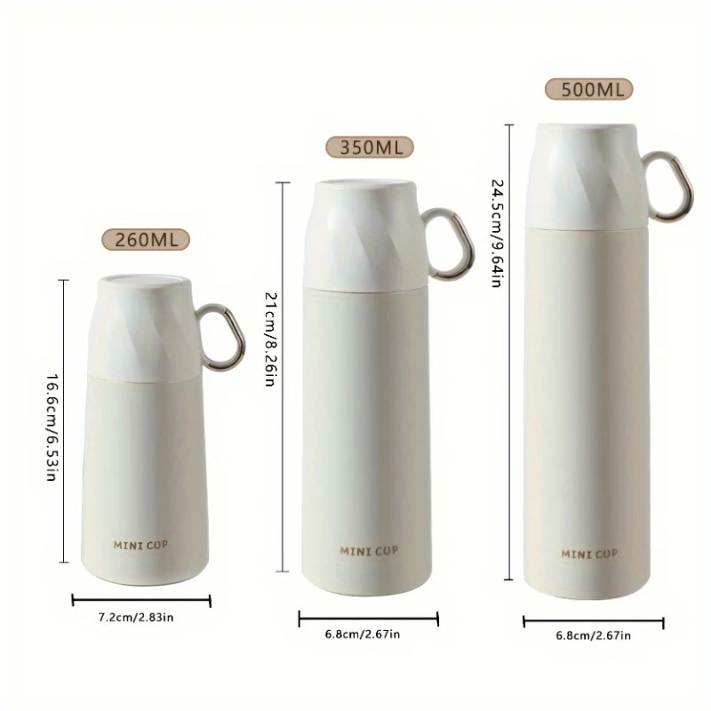 Portable Stainless Steel Insulated Bottle with Lid and Handle Mini Insulated Mug thermos Vacuum Bottle for home office student