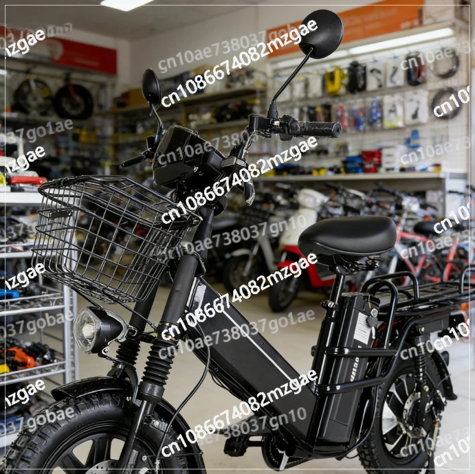 240W 21A Dual Battery Off-Road Electric Bicycle, Two-Wheeled E-Bike for Takeaway Express Delivery