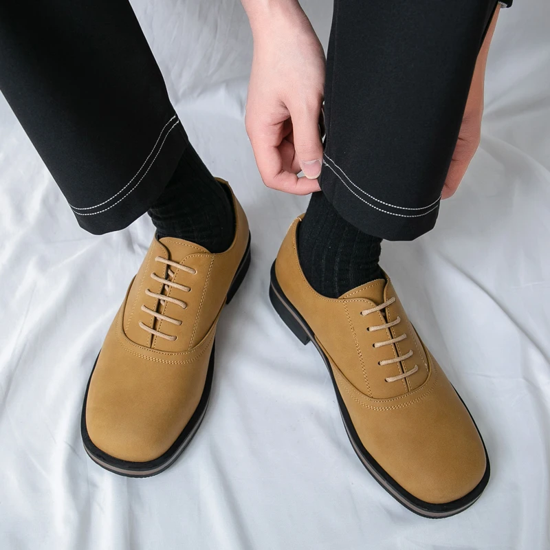 

Large Size Derby Shoes Suitable for Business Formal Wear Height Increasing Breathable Niche Casual and Fashionable Shoes