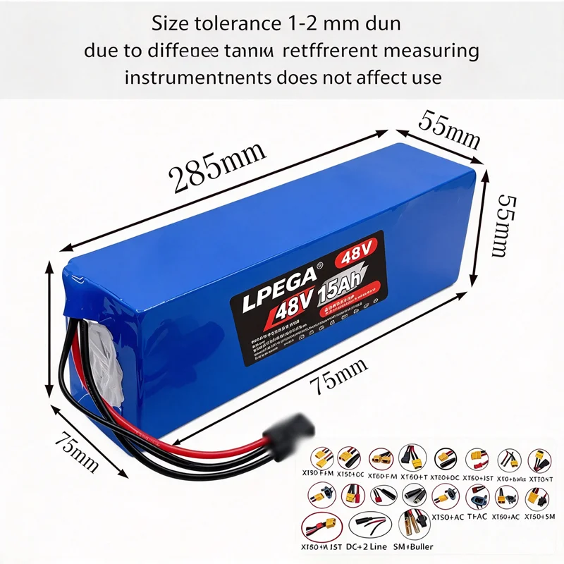 48V 15Ah 13S2P 21700 Li-ion Battery Pack Built-in BMS for Electric Bike Electric Scooter