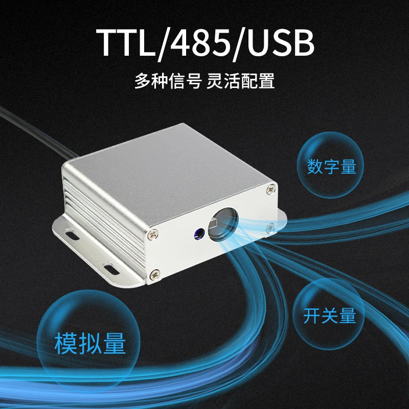 Laser rangefinder sensor industrial module high-precision 4-20Ma.0-10v analog TTL/485 with display screen