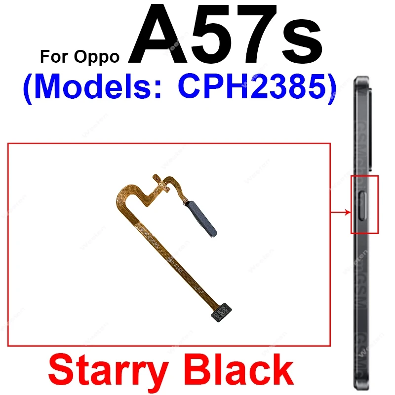 Fingerprint Sensor Flex Cable For OPPO A56 A56S A57 A57e A57S 4G 5G Touch Power Buttons Finger Print Sensor Flex Ribbon Parts