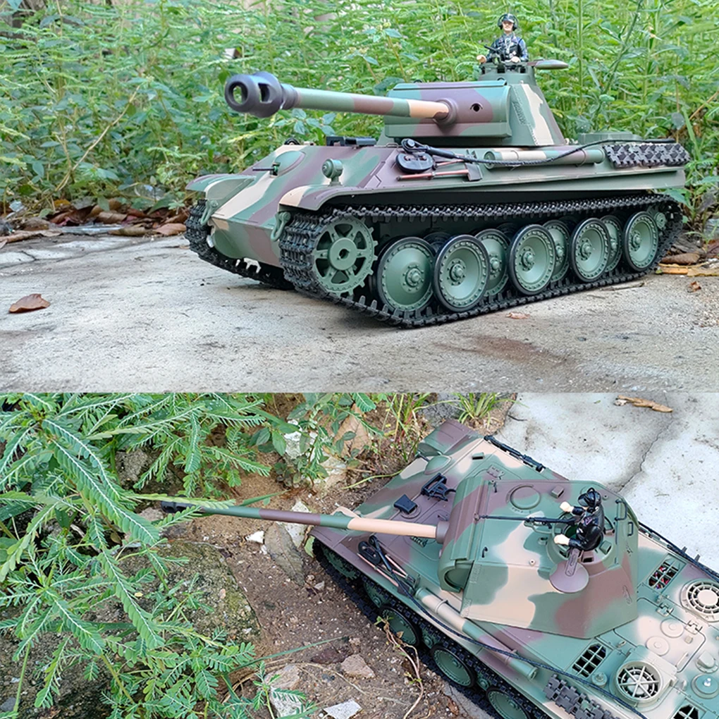 Tanque de controle remoto 1:16, simulação em escala completa de pantera alemã, combate infravermelho, militar, tanque pesado competitivo, modelo de carro, brinquedos