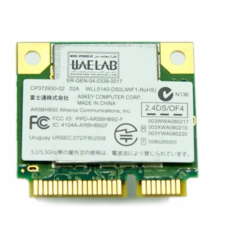 Grosir Baru untuk Atheros AR9280 AR5BHB92 2.4GHz/5GHz 300Mbp Setengah Mini Pci-e Kartu Wlan Nirkabel 802.11a/B/G/N