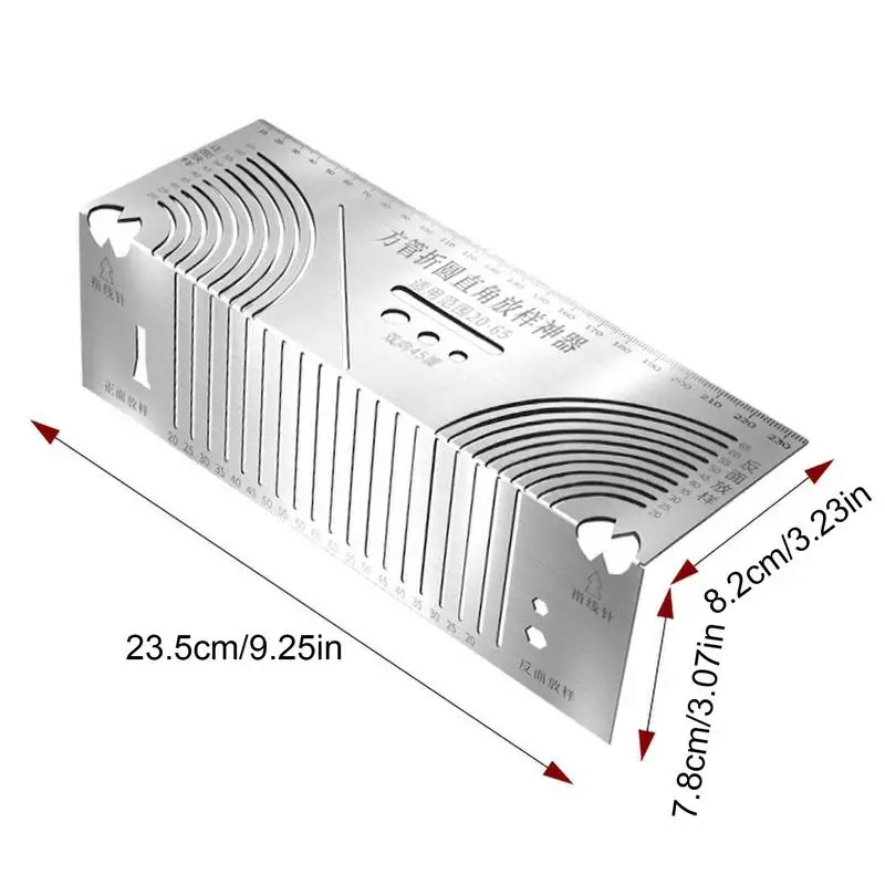 Arc Marking Ruler Construction Tool Right Angle Scriber Stainless Steel Ergonomic Parallel Drawing Tool 90 Degree Folding Ruler