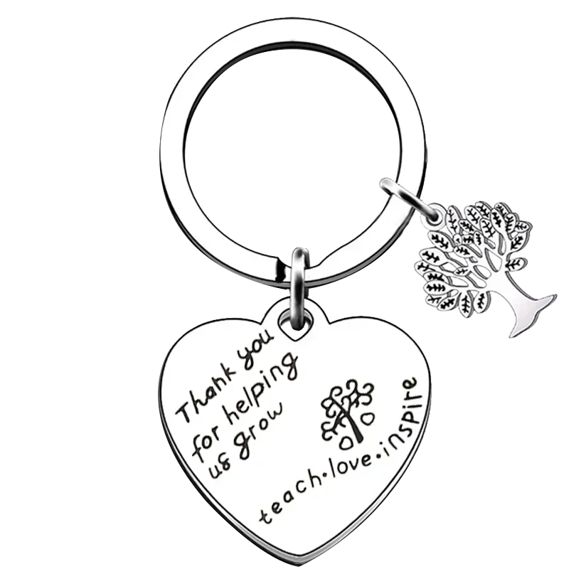 Metal Teacher Keychain Women Teachers ' Day Key Chain Pendant Teacher Thank You Gifts Thank You for Helping Us Grow