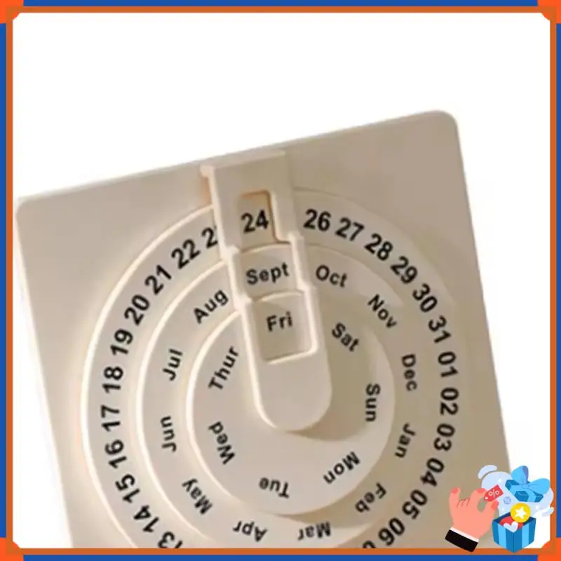 Compacte bureaukalender Kleine roterende ronde bureaukalender met houten basis Maand Week Dagweergave Wielkalender