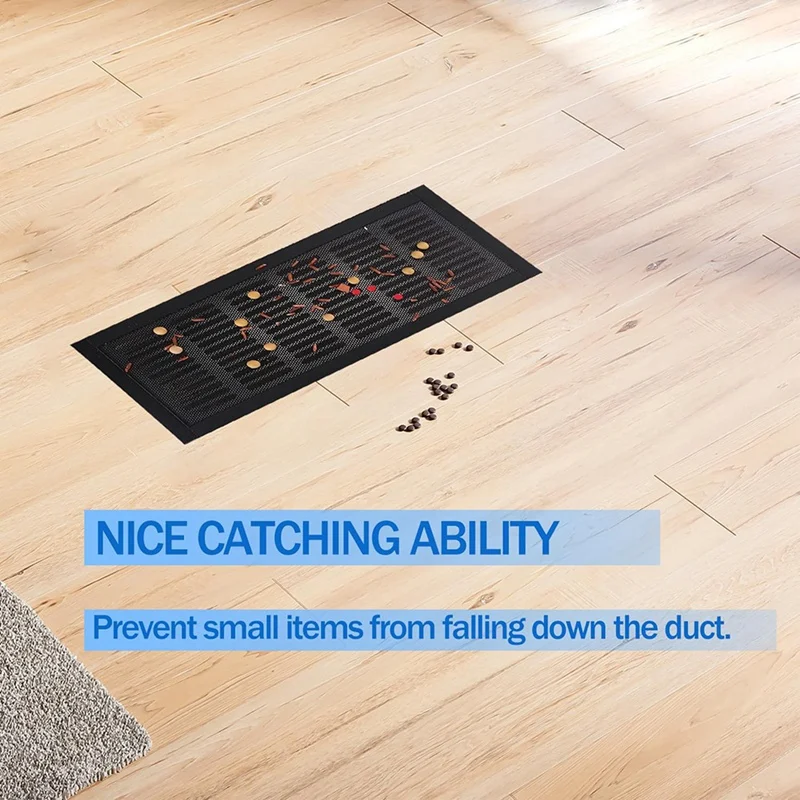 أغطية فتحات تهوية الأرضية من ABGR، غطاء شبكي بفتحة تهوية PVC مغناطيسي، 4 عبوات من غطاء شاشة فتحة تهوية الهواء باللون الأسود