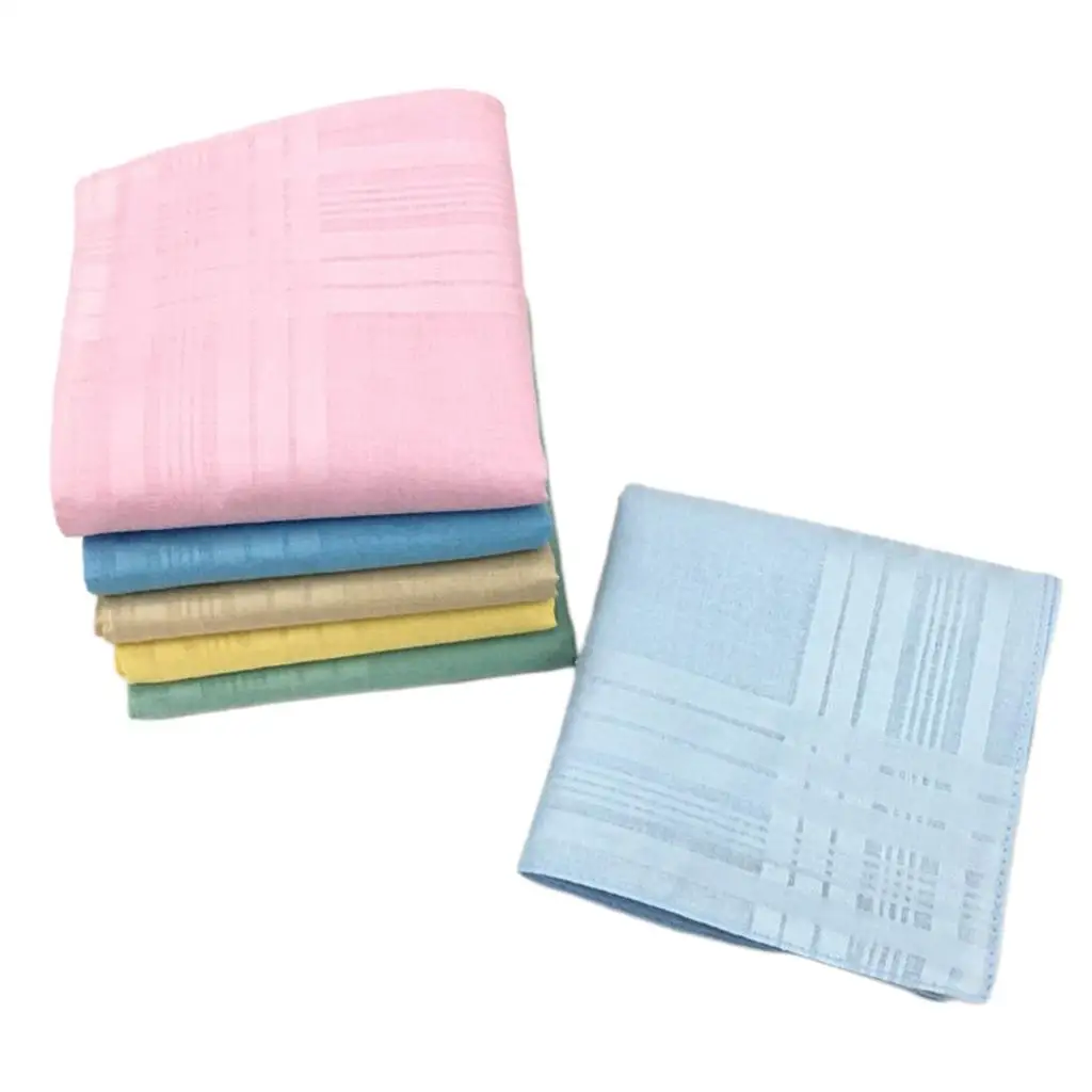 12 Classic Cotton Handkerchiefs Pocket Hanky Hankie Kerchiefs Towel