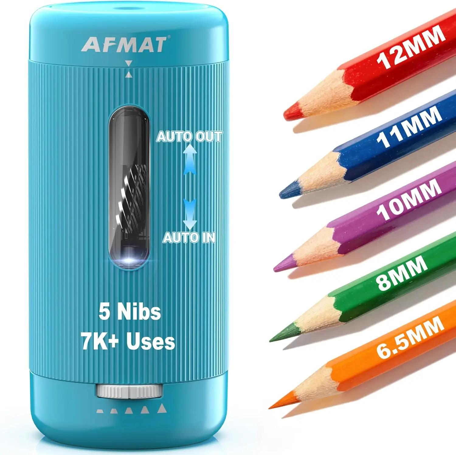 

Автоматическая электрическая точилка для карандашей с 5 настройками, перезаряжаемая, для использования в классе, подходит для карандашей Jumbo/цветных карандашей (φ6.5-12мм)