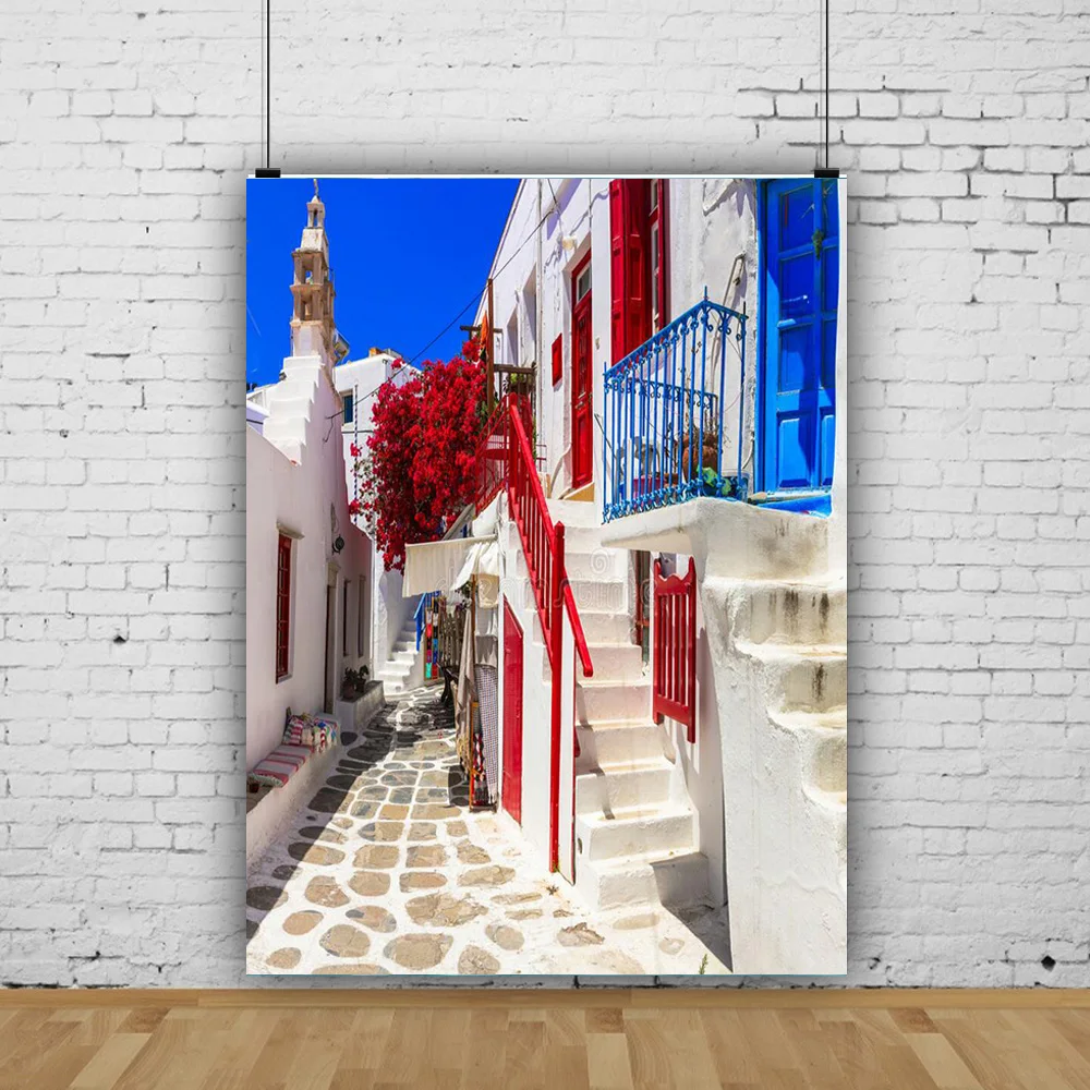 Fotos de estilo europeo para recién nacidos y mascotas, accesorios de fondo de fotografía Retro, paisaje costero, calle, boda, JDH-03