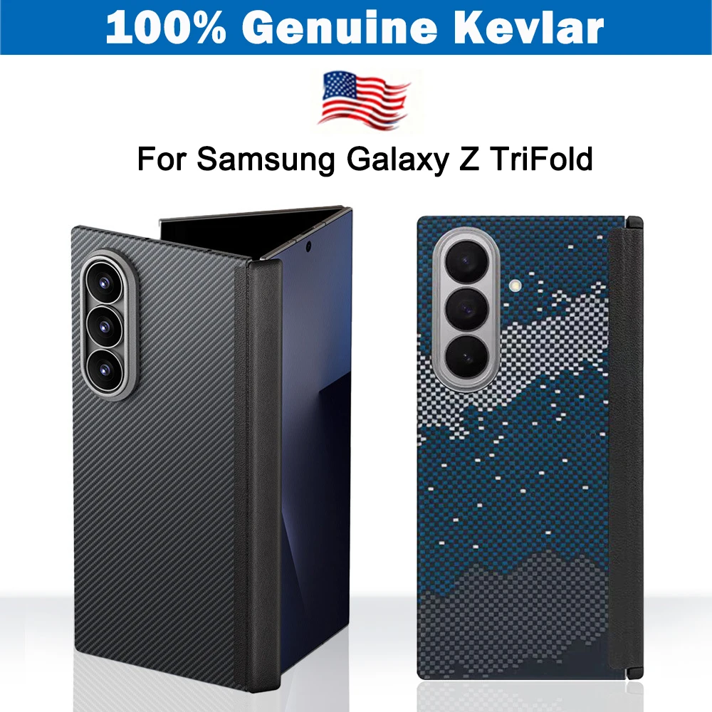 100% Kevlar Aramid Carbon Fiber Case For Samsung Galaxy Z TriFold With Magsafe Luxury Cover Magnetic Ultra-Thin Phone Back Case
