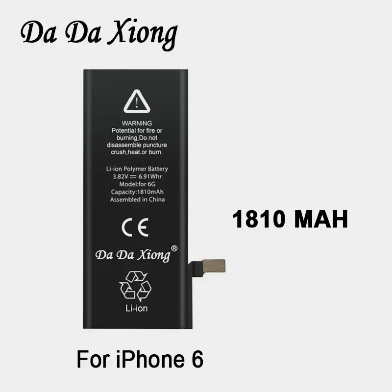 

10 шт., аккумулятор DaDaXiong для iPhone 6, 6G, 1810 мАч, замена батареи с реальной емкостью