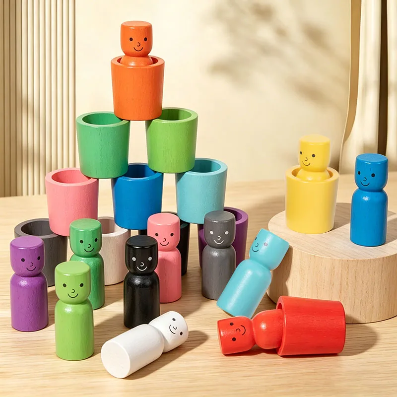 

Wooden Montessori Sorting Toys Color Matching Toy Stack Cup Game for Toddlers Ages 3+ Preschool Activities Fine Motor Toys