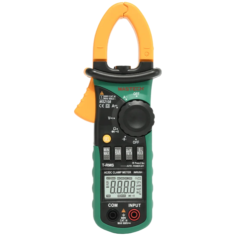 MASTECH MS2108 Multimeter AC DC Clamp Meter T-RMS Digital Auto Range multimeter Voltmeter Ammeter Capacitor Resistance Tester