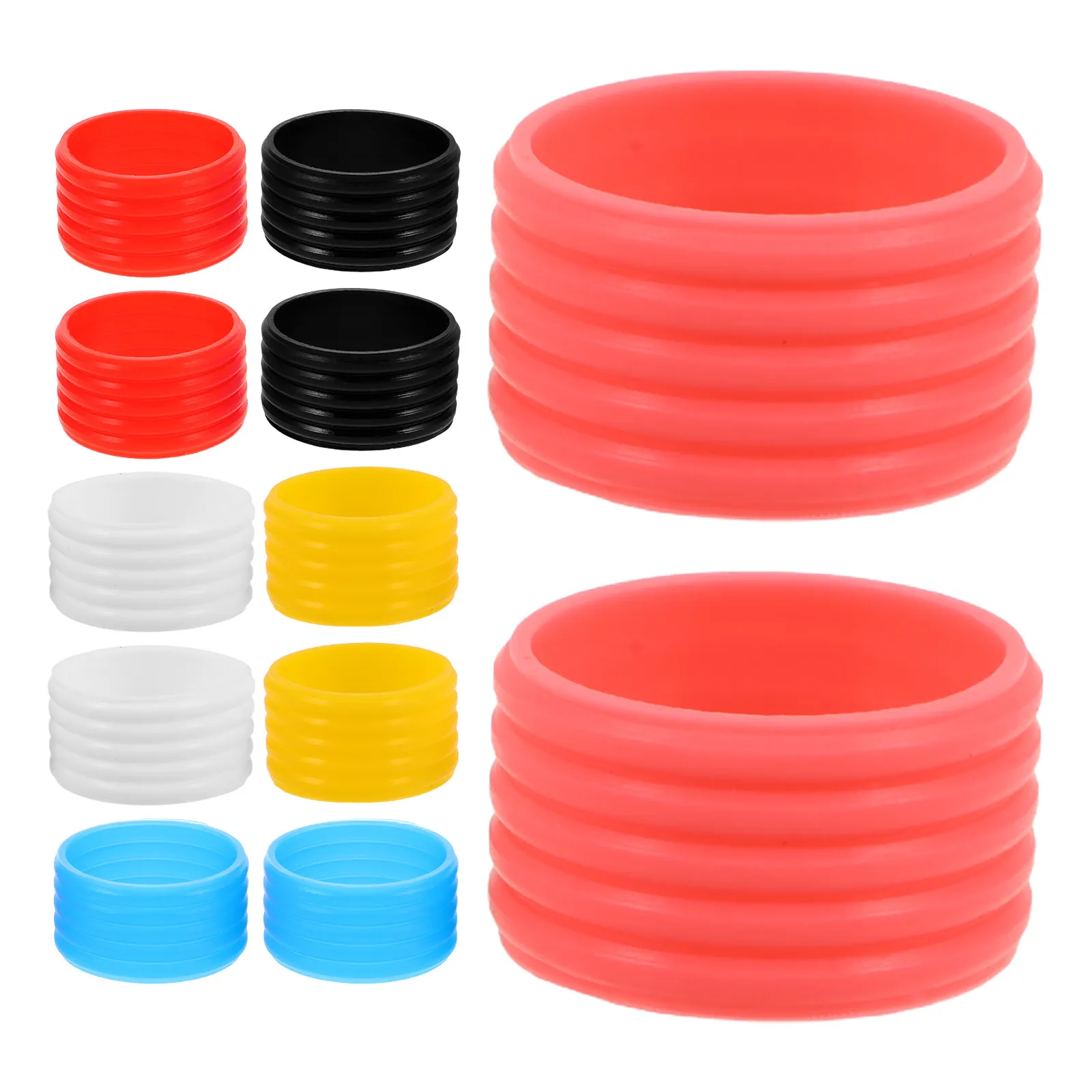 12Pcs Universal Silicone Racket Grip Rings - Precise 2.5cm Width Sweat Absorbing Non-Slip Vibration Dampener for Tennis