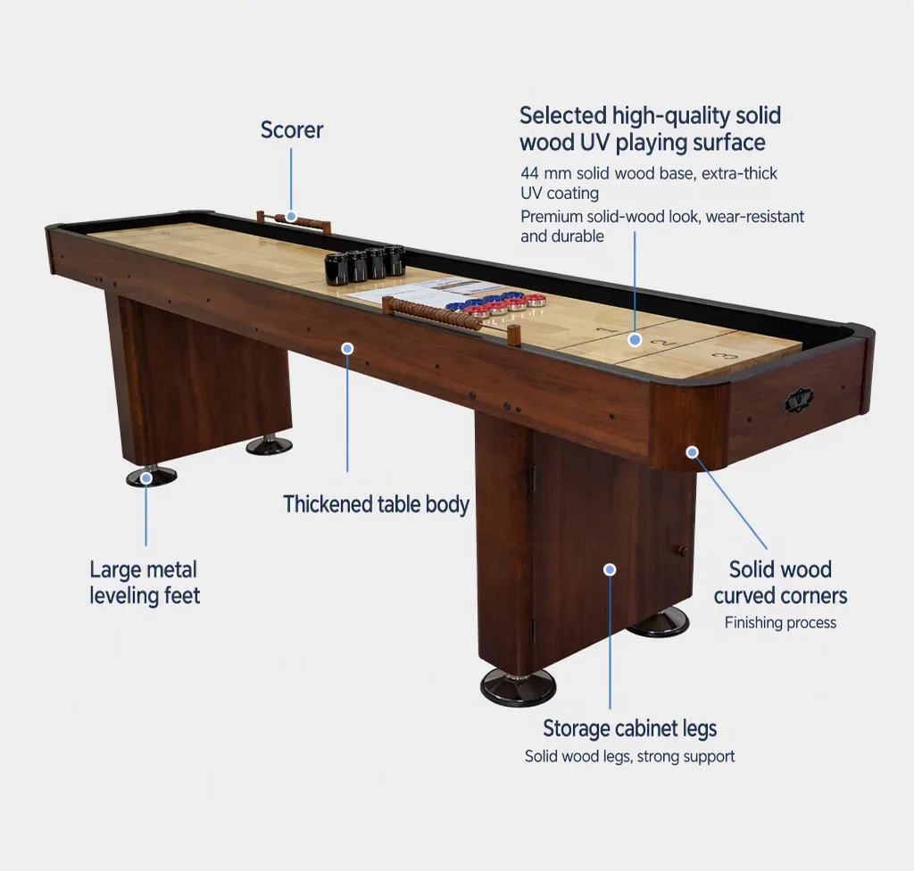 2026 High Quality Solid Wood Slide Board, Boules Game Table  Precision Manufacturing for Home Entertainment and Bar Commercial U