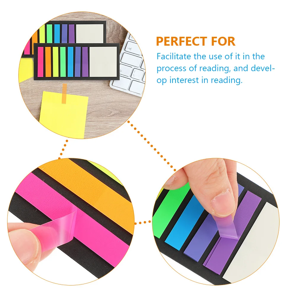 

10 Books Colored Transparent Page Markers For Reading Index Notation Study Aid Teachers Folder Soda