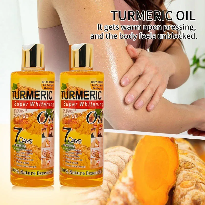100% Nature Essential 7 Days Super Whitening Turmeric Oil for Face Body 300ml