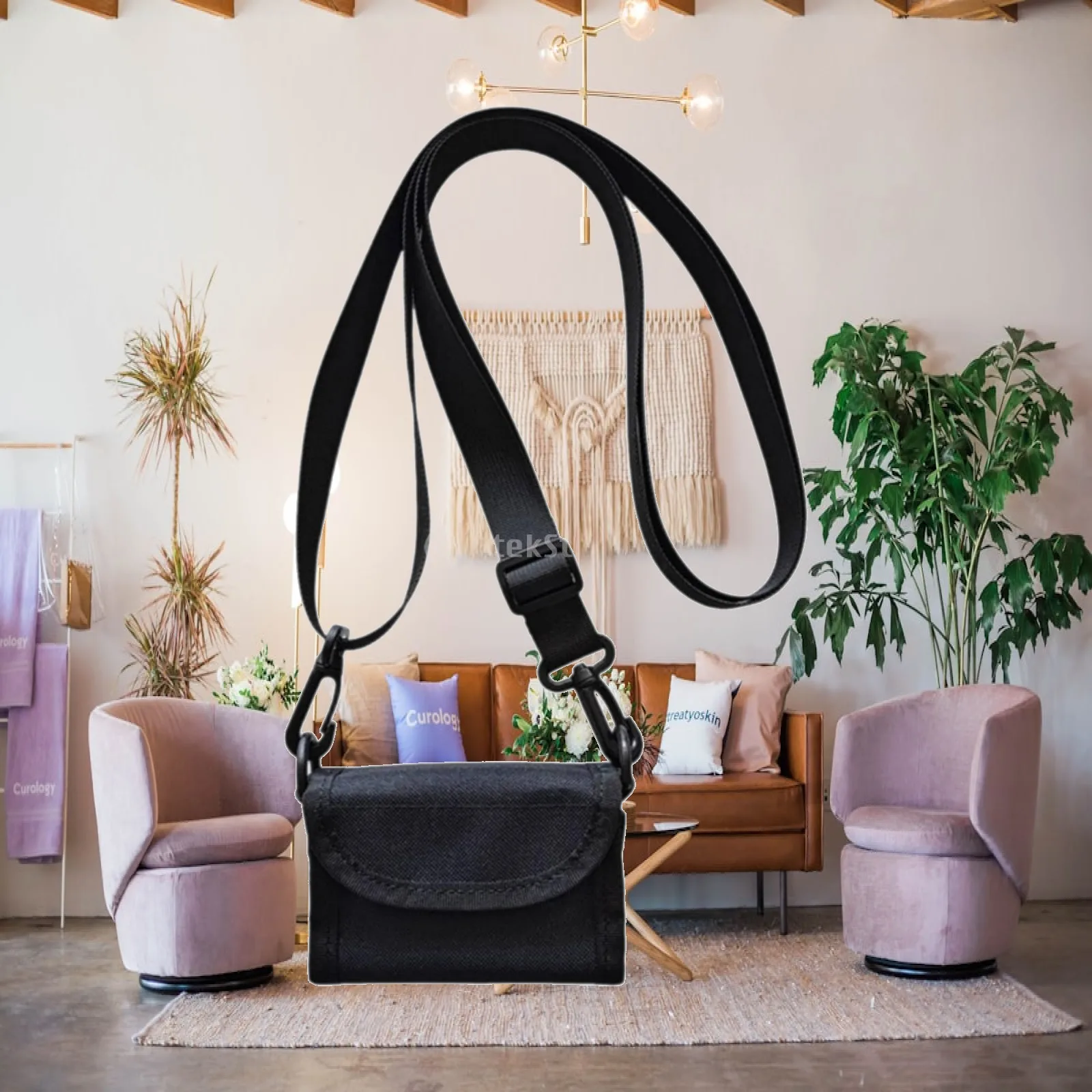Portable Holter Monitor Case Polyester Carry Pouch for 24h ECG Device with Adjustable Shoulder Strap