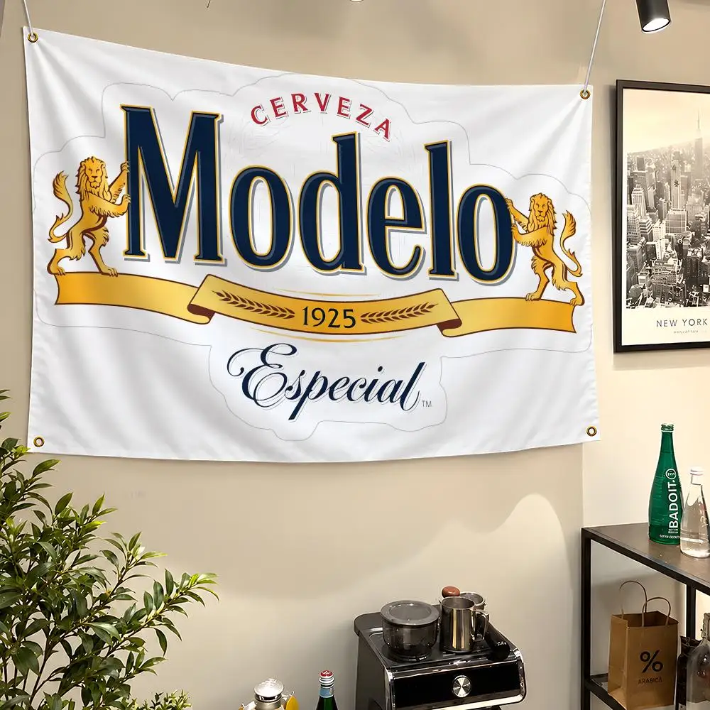Brand M-Modelo E-Especial Mexican Lager Flags Wall Hanging Flag Banners For Birthday Parties Outdoor Bedroom Dorm Room Decor