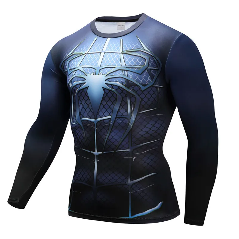 Camisetas con estampado 3D de Anime para hombre, camisas de compresión de manga larga, camisetas de Fitness, camiseta ajustada, disfraz de Cosplay, medias