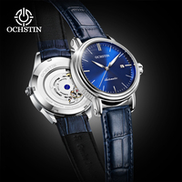 OCHSTIN Men's Automatic Mechanical Movement Clock Man Minimalist Classic Watch Leather Strap Wristwatch Luminous Hand Watches
