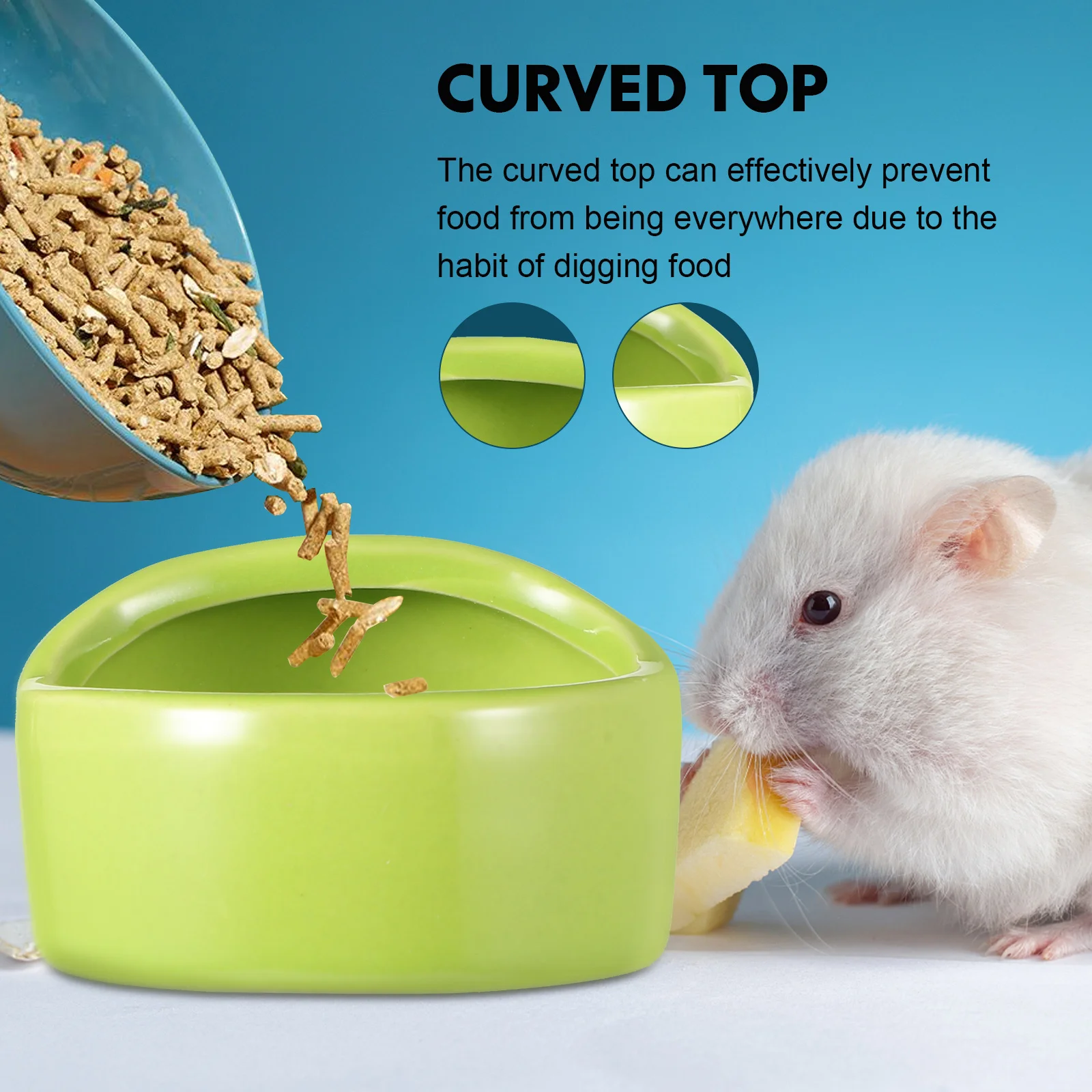 

4Pcs Small Ceramic Hamster Food Bowls Sturdy Non-Tip Feeding Dish for Hedgehogs Mice Small Pets Hamster Food Bowl