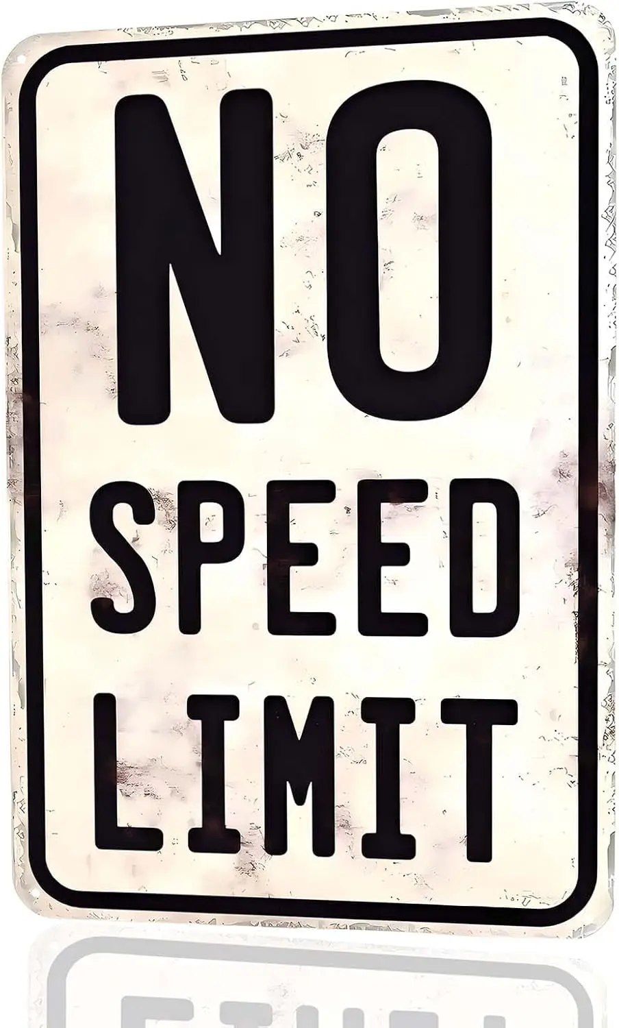 No Speed Limit Vintage Metal Wall Sign -  Retro Car Decor for Garage Man Cave Racing Fans Gift--Tin Sign