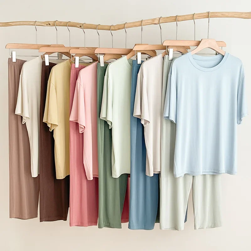 

Pajama Pants Set Three-piece Set Women's Clothing Homewear Summer Thin New Comfortable Casual Stylish Breathable Simple Loose