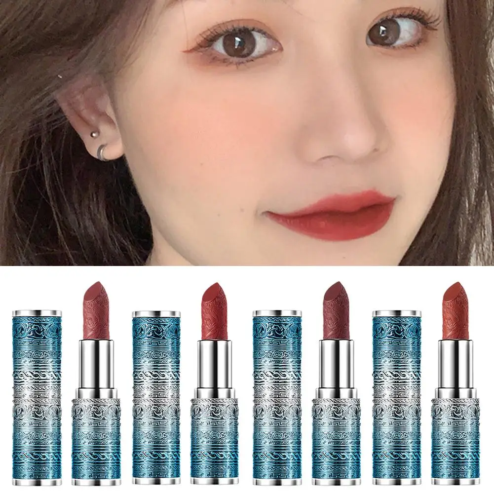 

Retro Engraved Matte Lipstic Velvet Mist Sense Moist Cosmetic Non-Stick Waterproof Lipstick Long-lasting Moisturizing S9L4