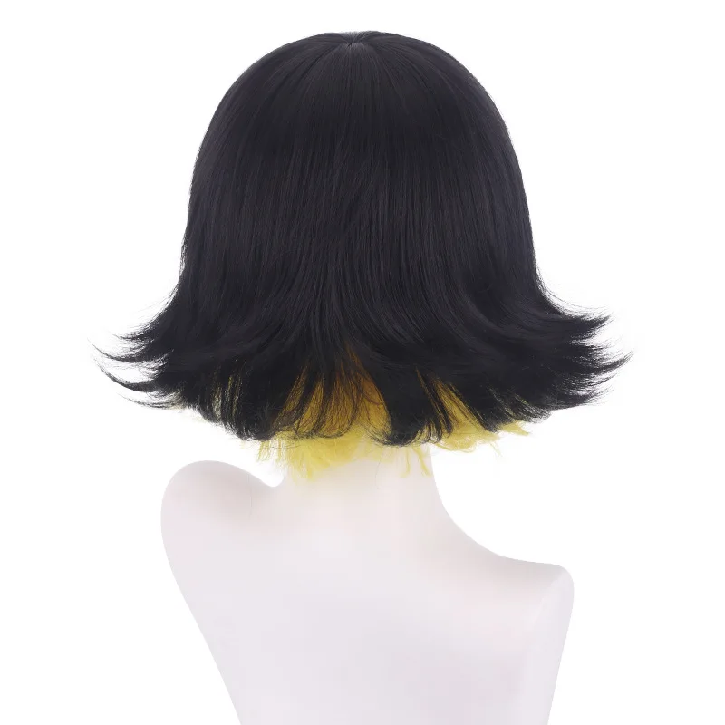 Game BLUE LOCK Cos Bachira Meguru Role Playing 35cm Cosplay Anime Accessories Black and Yellow Color Wigs