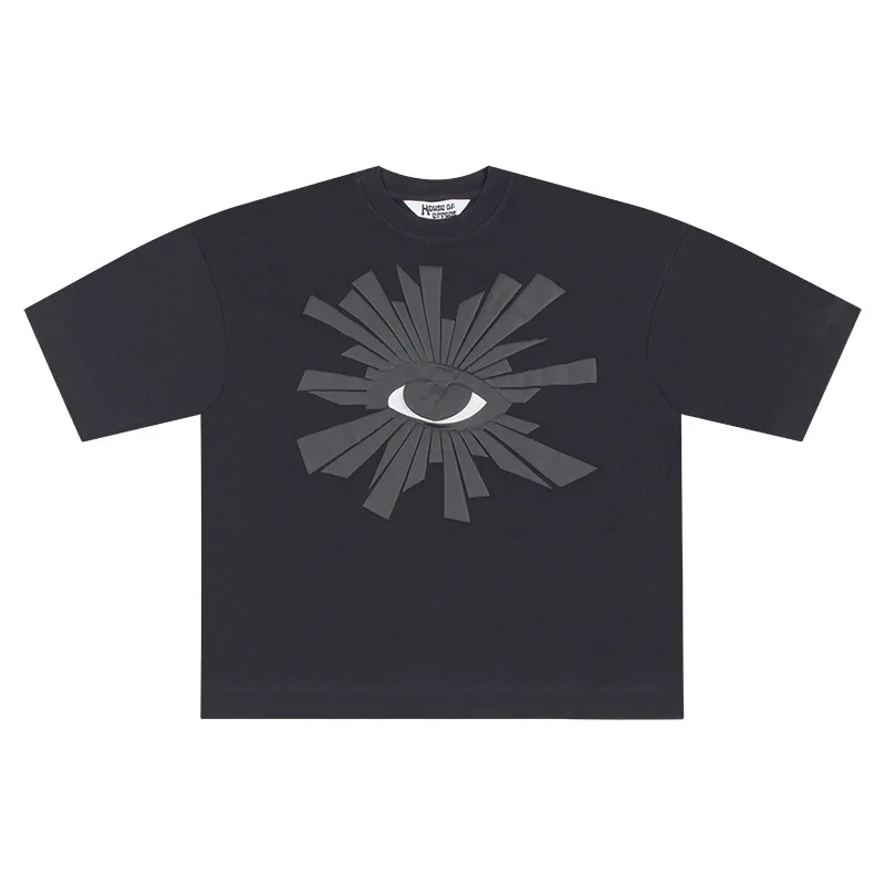 Men Women High Street Graphics Print HOUSE OF ERRORS T-Shirt Top Quality Cotton Black Whtie Short Sleeve Tee Loose T Shirt