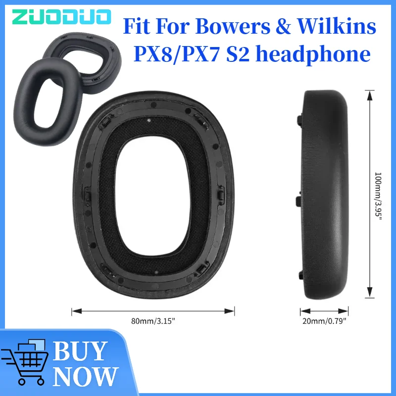 

ZUODUO Ear pads for Bowers & Wilkins PX8/PX7 S2 replacement headphones Earmuffs Mesh cloth Softer Protein Leather Earpads