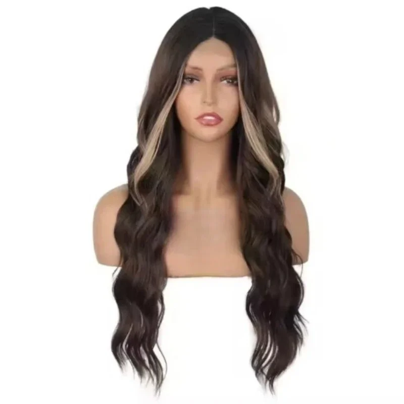 

European and American long curly hair wigs women's hair wigs mechanism lace chemical fiber lace wigs