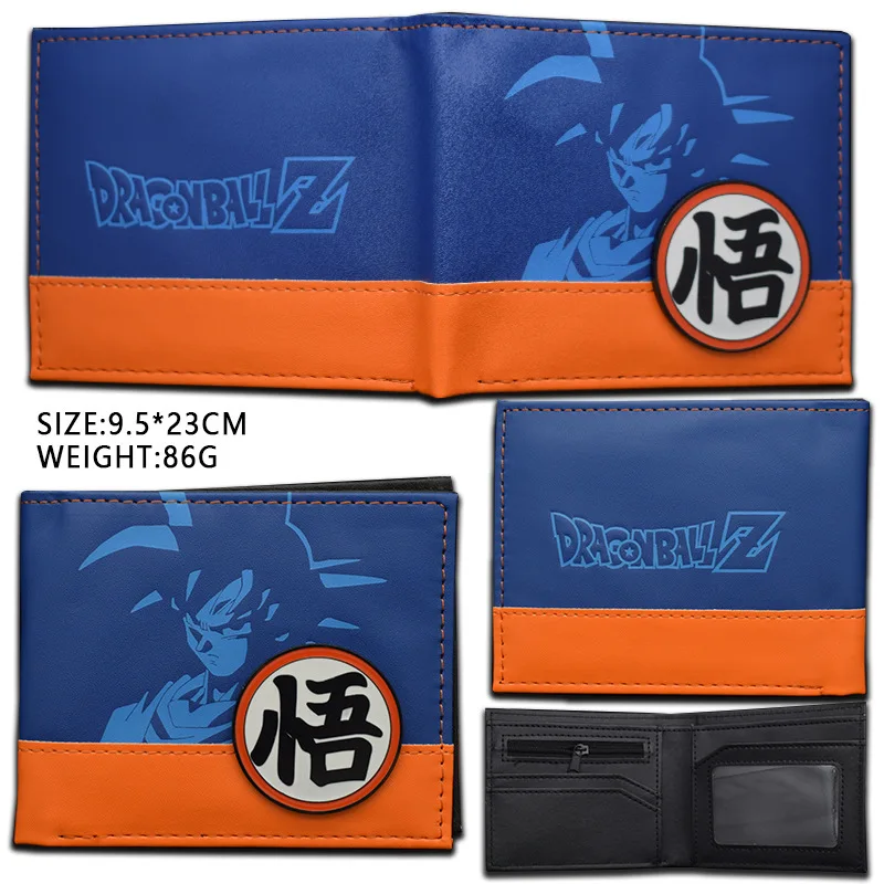 Dragon Ball Anime Figures Goku Foldable Wallet Women Men Card Clip Bag Children Cartoons Cosplay PU Coin Purse Birthday Gifts