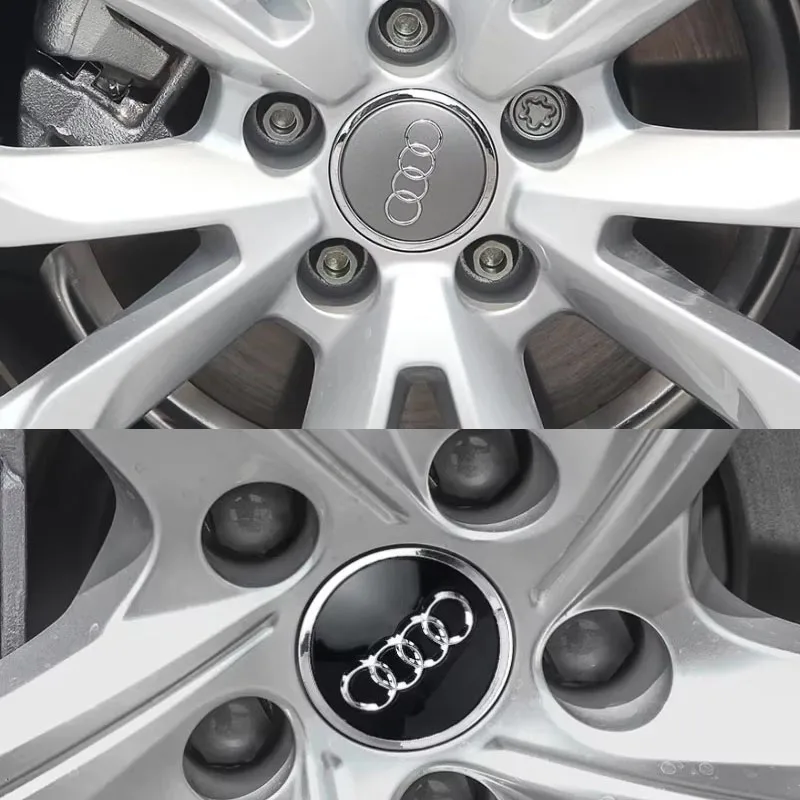 For Audi A1 A3 A4 A5 A6 A7 4pcs 60/61/68/69mm Car Wheel Center Hub Cap Rim Cover For Audi C7 C6 C5 B5 B6 B7 B8 B9 D3 Q3 Q5 Q7 TT