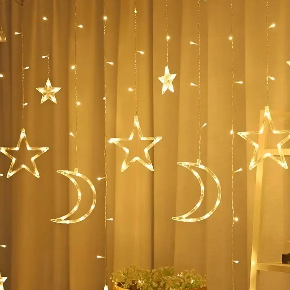 138LED Solar Lights With Remote Control String Lights For Ramadan Porch Window Backyard Tent Garden Patio Decor