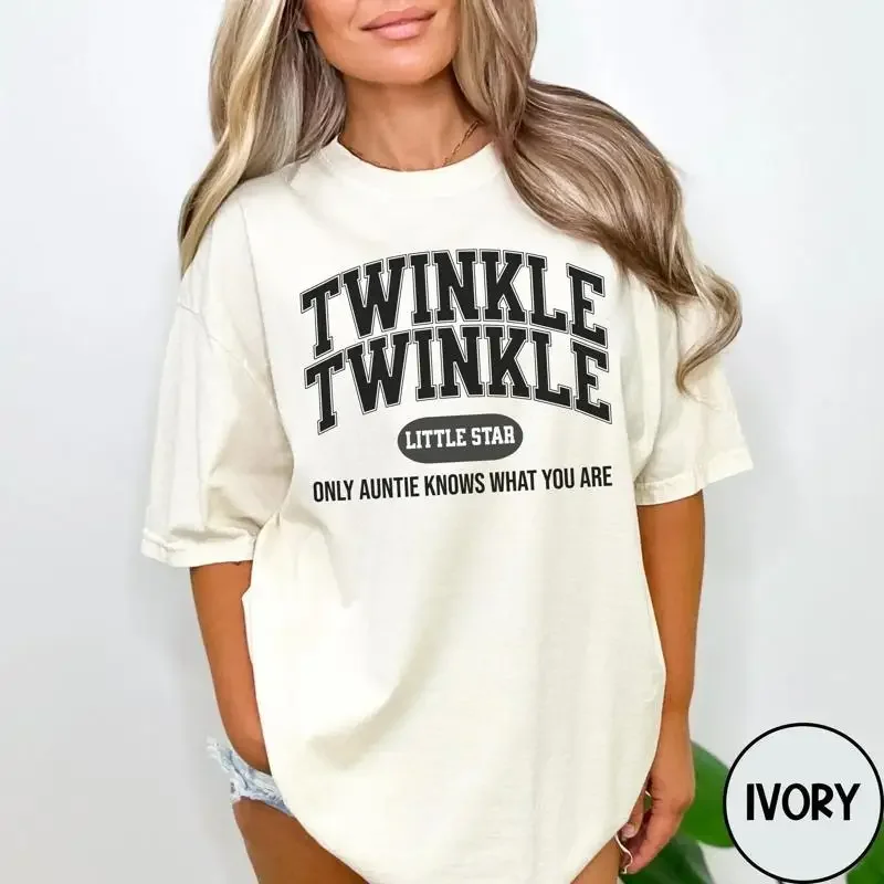 Twinkle Gender Reveal T Shirt Keeper Of The Idea Little Star Baby Shower Auntie