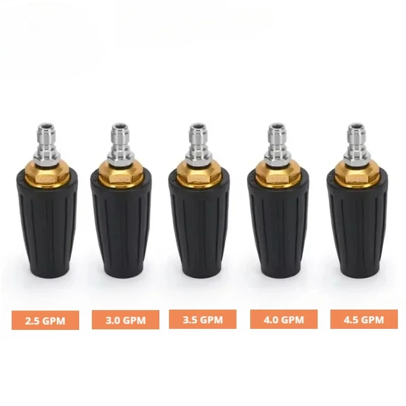 Ceramic Valve 2.5/3.0/3.5/4.0/4.5 GPM Orifice High Pressure Washer Turbo Nozzle 360° Rotating with 1/4